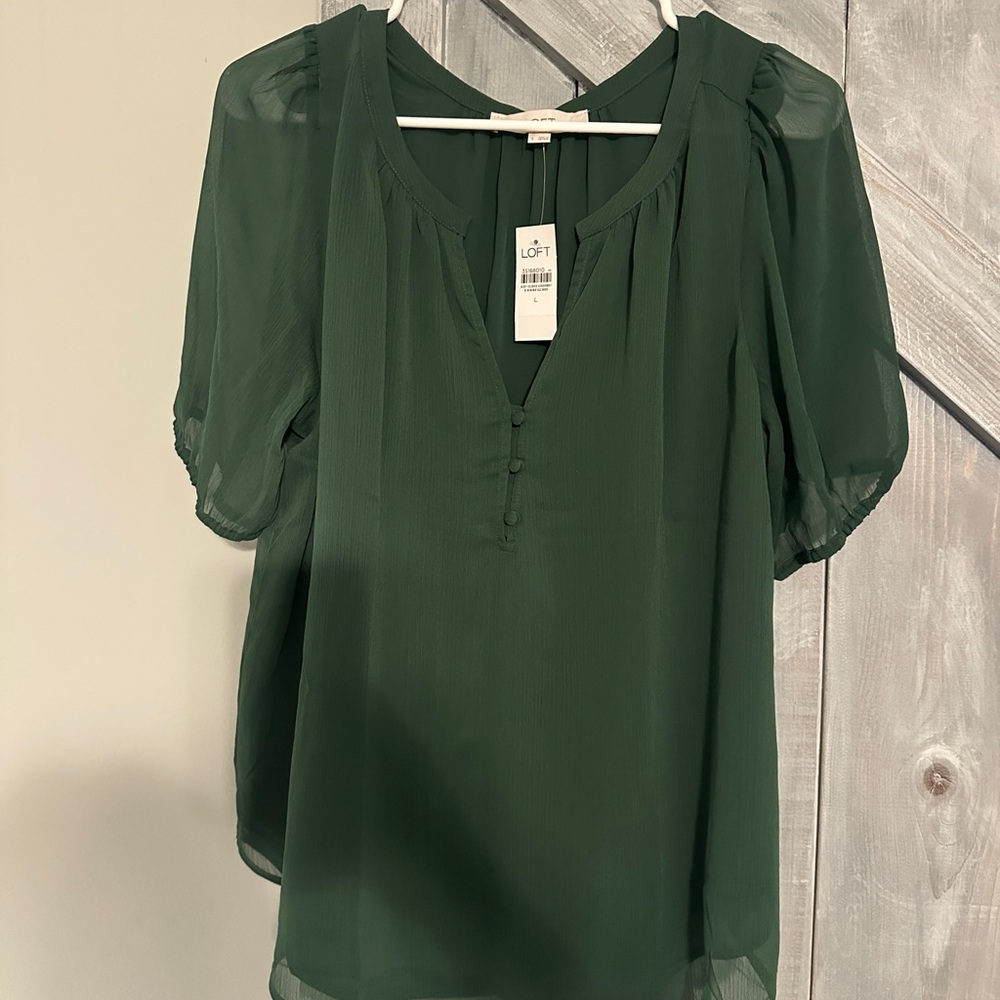 LOFT Women's Green Blouse
